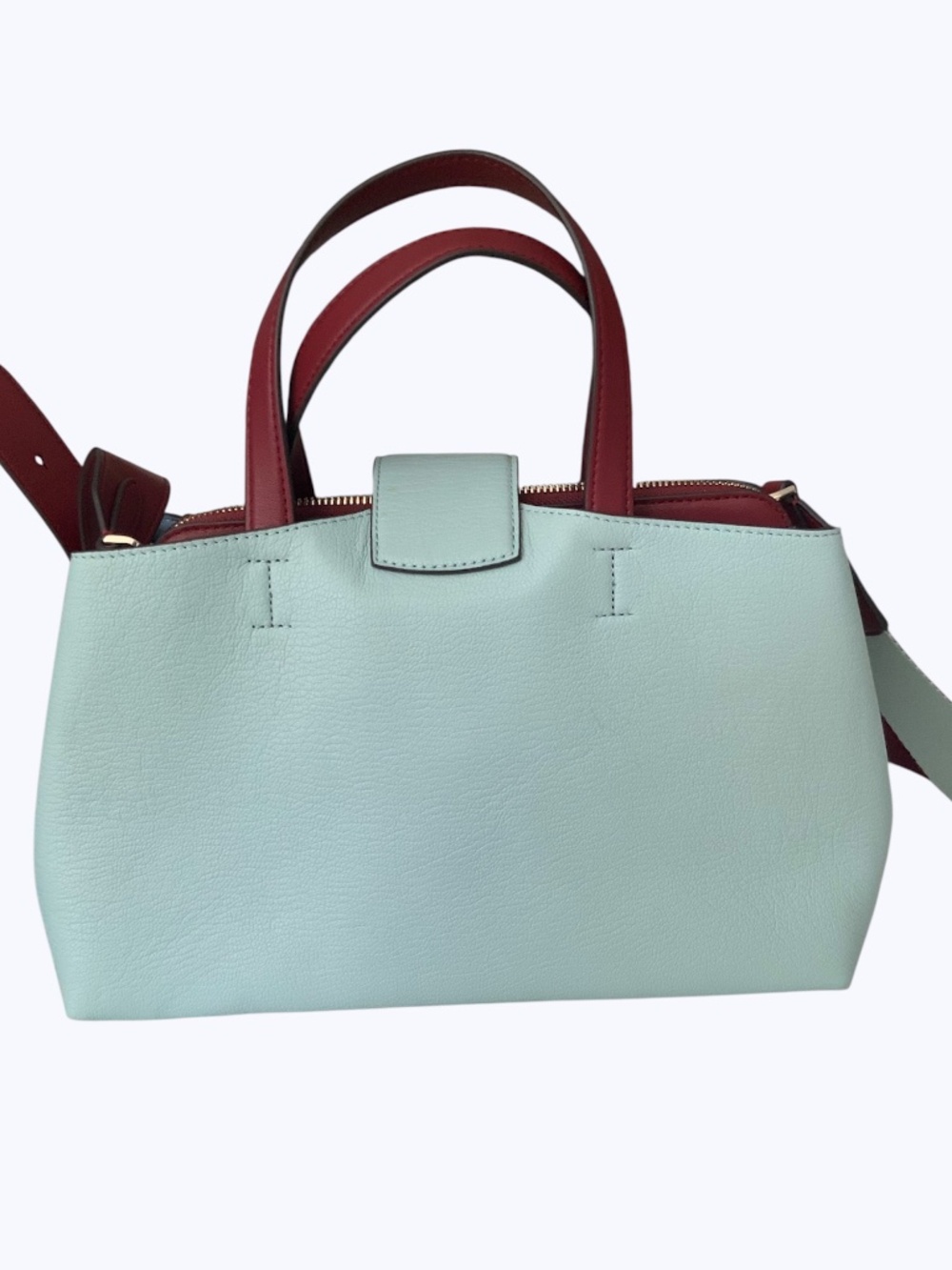 Kate Spade New York Essential Satchel Cloud Mist Burgundy NWOT - Picture 3 of 9
